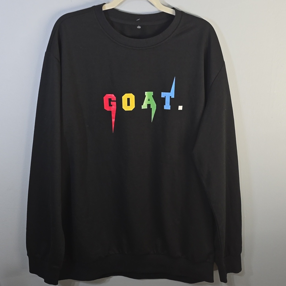 GOAT Goat. Written In Colors Sweatshirt Black Long Sleeve Mens XXL
